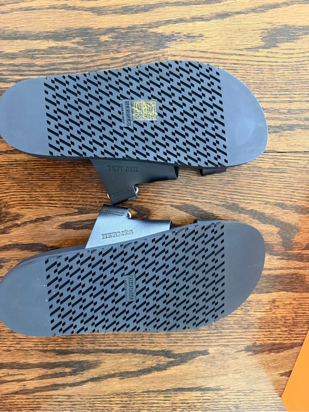 Hermès Black Chypre Sandal Slide